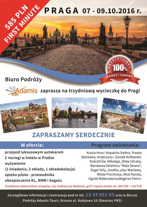 Plakat biuro podróży Adamis Tours Krosno