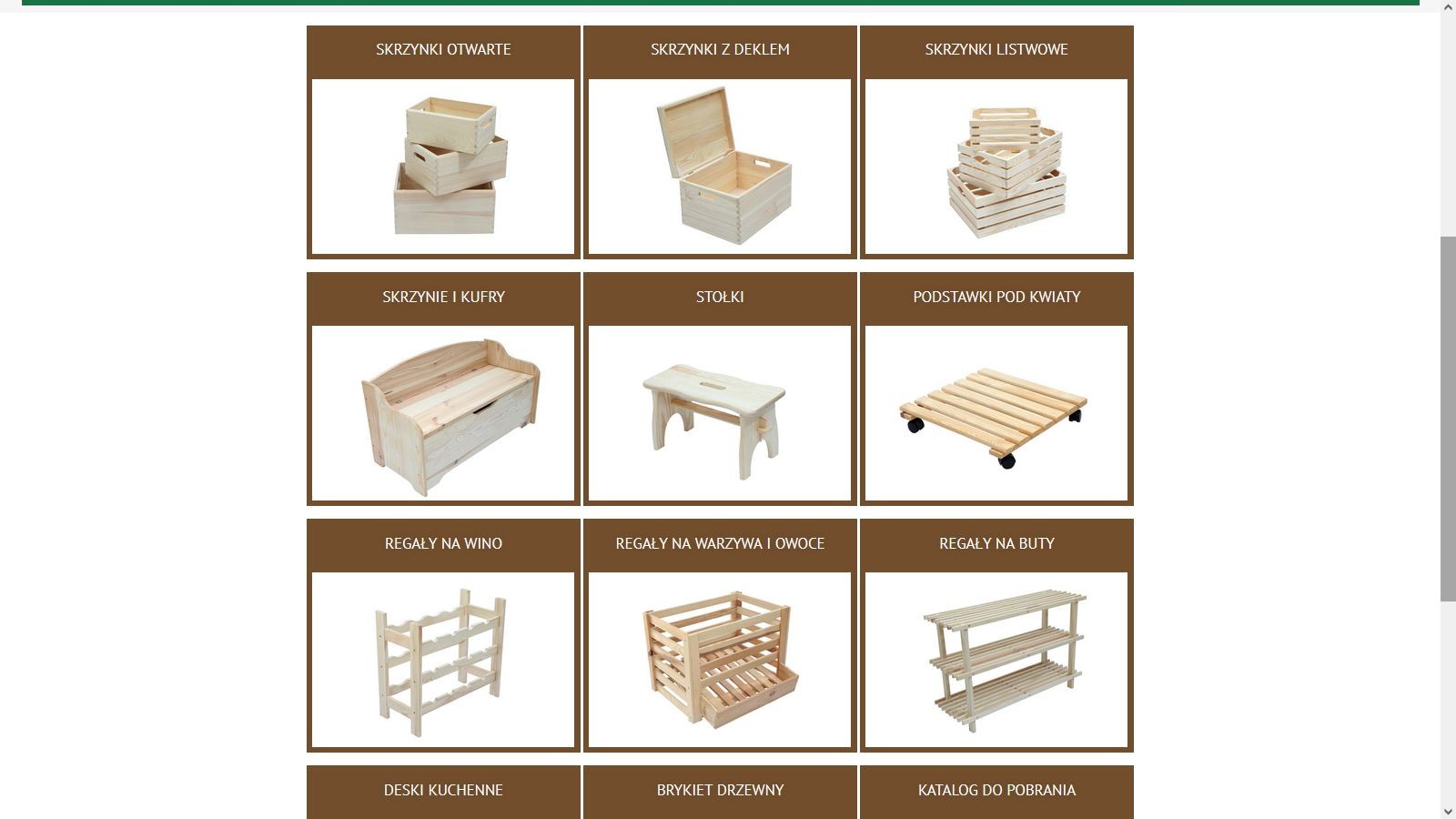 Jawor - Katalog skrzynek drewnianych