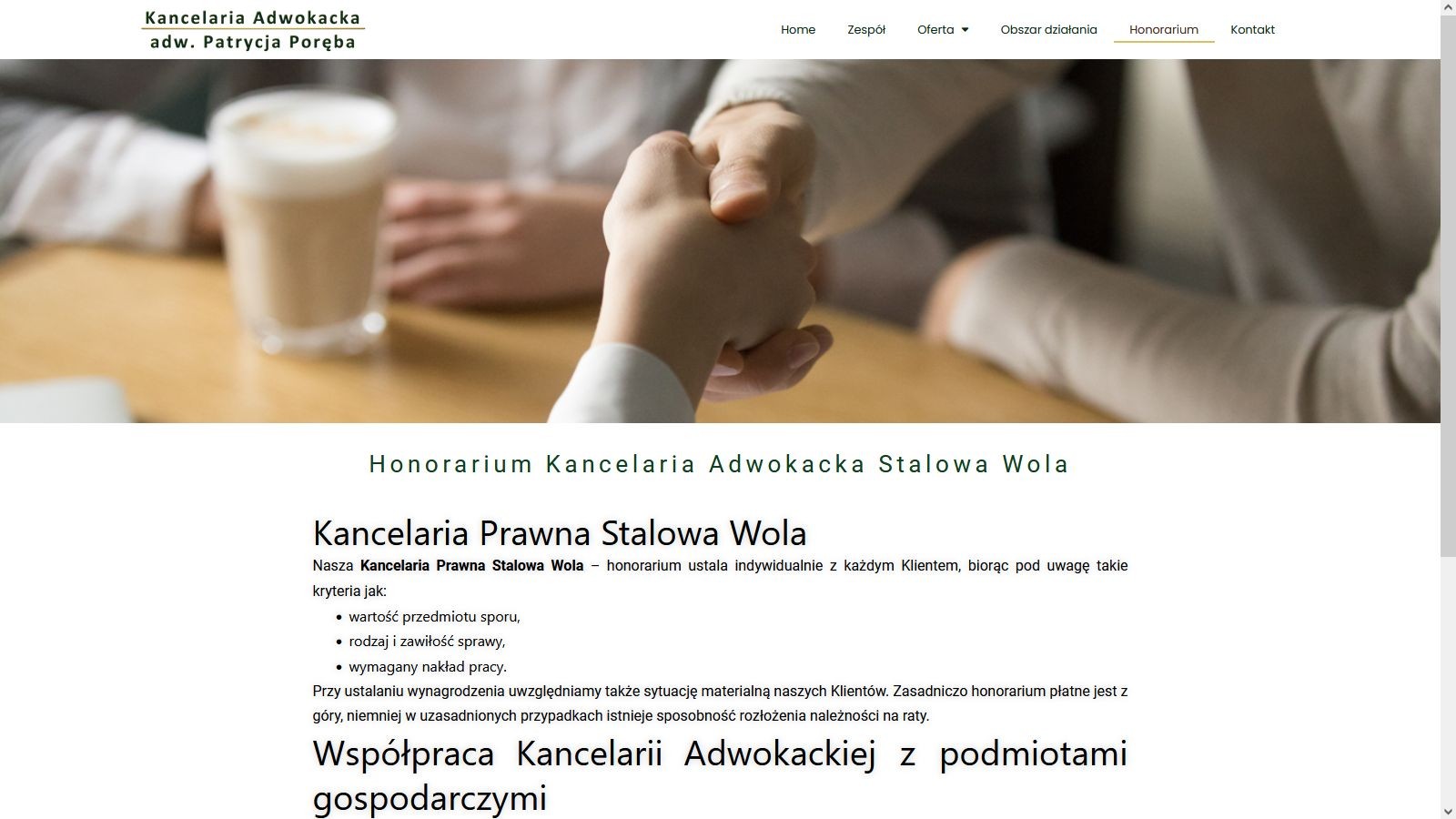 Adwokat Patrycja Poręba-Oferta